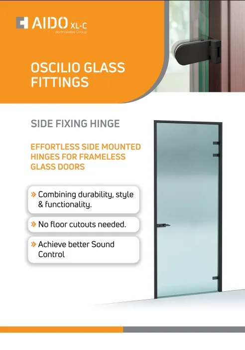 Oscilio Glass Fittings- Side Fixing Hinge