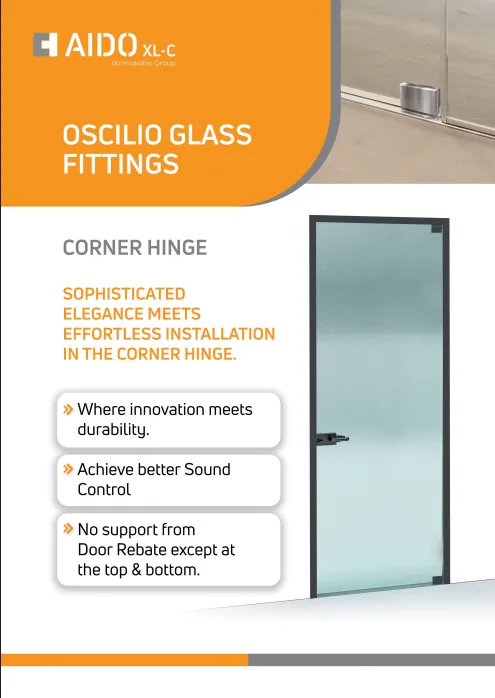 Oscilio Glass Fittings- Corner Hinge